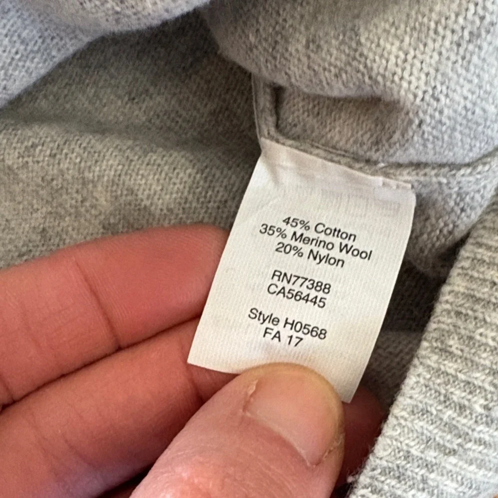 J. Crew Light Gray Kids Sweater with Ruffle Sleeves